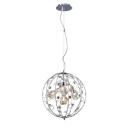Sorrento Pendant Ball 3 Light G9 Polished Chrome/Crystal - thumbnail 1
