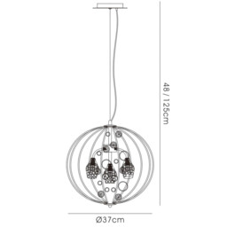 Sorrento Pendant Ball 3 Light G9 Polished Chrome/Crystal - thumbnail 5