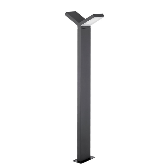 Park 2 Light Outdoor Bollard Aluminium Dark Grey LED 2x6W 522Lm 3000K IP54 AC Driver Included - image 1