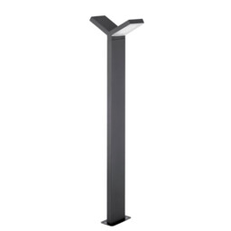 Park 2 Light Outdoor Bollard Aluminium Dark Grey LED 2x6W 522Lm 3000K IP54 AC Driver Included - thumbnail 1