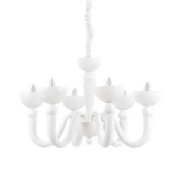 Bon Bon  6 Light Multi Arm Chandelier White Finish, E14 - thumbnail 1