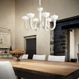 Bon Bon  6 Light Multi Arm Chandelier White Finish, E14 - thumbnail 2
