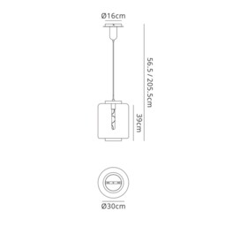 Jarras Ceiling Pendant 30cm Round, 1 x E27 (Max 40W), Copper , Rose Gold Glass - thumbnail 2