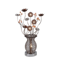 (DH) Calista Table Lamp 4 Light G4 Brown/Crystal, NOT LED/CFL Compatible - thumbnail 1