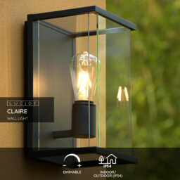 Claire Vintage Wall Lantern Light Outdoor - 1xE27 - IP54 - Anthracite - thumbnail 2
