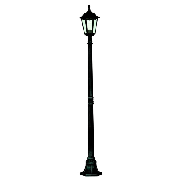 Alex 1 Light Outdoor Lamp Post Black with Clear Glass Diffuser IP44, E27 - image 1