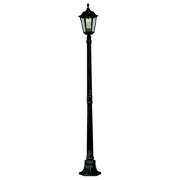 Alex 1 Light Outdoor Lamp Post Black with Clear Glass Diffuser IP44, E27 - thumbnail 2