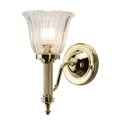 Carroll 1 Light Bathroom Wall Light Polished Brass IP44, G9 - thumbnail 1