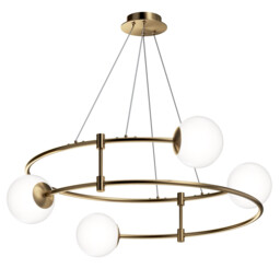 Balance Modern Cylindrical Pendant Ceiling Light Gold, Glass Shade