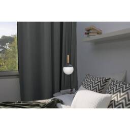 Mine 1 Light Globe Ceiling Pendant Wood, Dark Grey, E27 - thumbnail 2