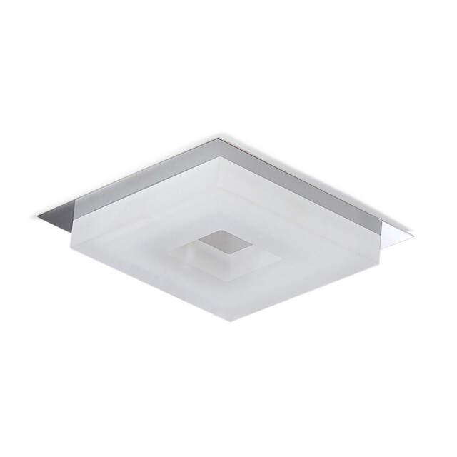 Marcel Recessed Down Light 6W LED Square 3000K IP44, 550lm, Polished Chrome/Frosted Acrylic, Driver Included - image 1