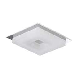 Marcel Recessed Down Light 6W LED Square 3000K IP44, 550lm, Polished Chrome/Frosted Acrylic, Driver Included