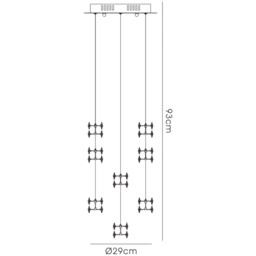 Nico Pendant 9 Light G4 Polished Chrome/Crystal, NOT LED/CFL Compatible - thumbnail 3
