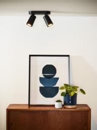 Xyrus Modern Twin Ceiling Spotlight - LED Dim to warm - GU10 - 2x5W 2200K/3000K - Black - Special Offer - thumbnail 5