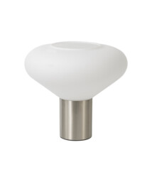 Corinth Wide Table Lamp, 1 x E27, Satin Nickel, Opal Glass - thumbnail 5