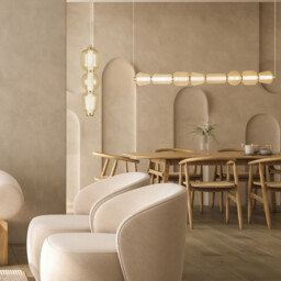 Eluna Bar Pendant Ceiling Light Gold Matt-Champagne Glass LED 3000K - thumbnail 5