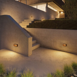Vireta Wide Outdoor Flush Wall Lamp Brown LED 3000K IP65 - thumbnail 2