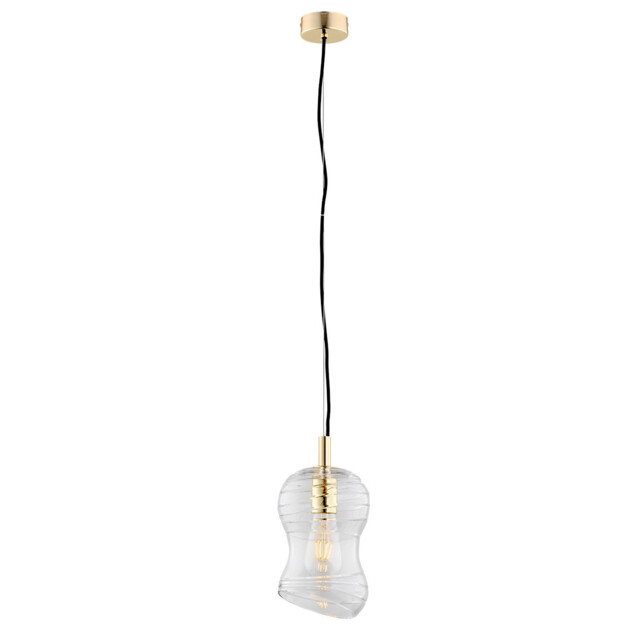 Deportivo Dome Pendant Ceiling Light Transparent, Brass Steel - image 1
