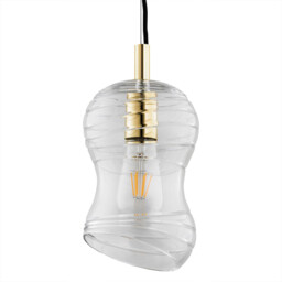Deportivo Dome Pendant Ceiling Light Transparent, Brass Steel - thumbnail 3