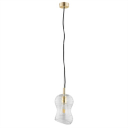 Deportivo Dome Pendant Ceiling Light Transparent, Brass Steel - thumbnail 2