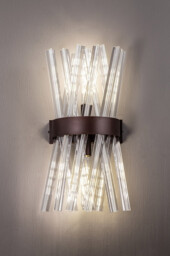 Hornby 2 Light E14, Wall Light E14, Brown Oxide , Clear Glass - thumbnail 3