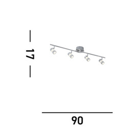 Bubbles LED 4 Light Adjustable Bathroom Ceiling Spotlight Bar Chrome, Bubble Effect IP44 - thumbnail 5