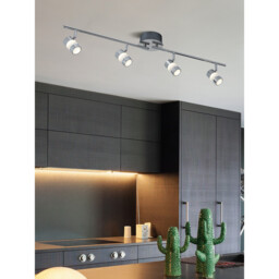 Bubbles LED 4 Light Adjustable Bathroom Ceiling Spotlight Bar Chrome, Bubble Effect IP44 - thumbnail 2