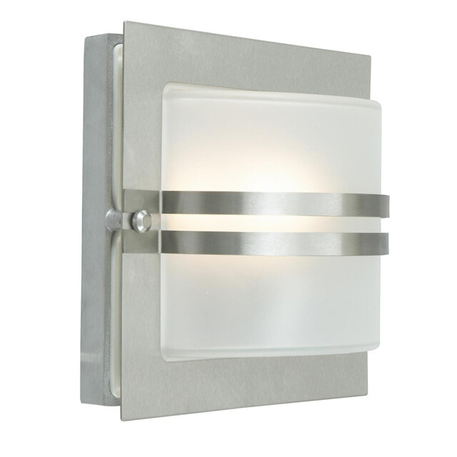 Bern 1 Light Outdoor Frosted Wall Light Stainless Steel IP65, E27 - image 1