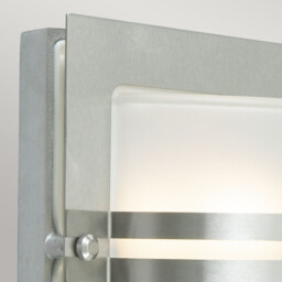 Bern 1 Light Outdoor Frosted Wall Light Stainless Steel IP65, E27 - thumbnail 2