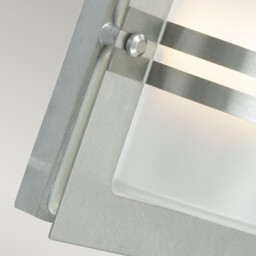 Bern 1 Light Outdoor Frosted Wall Light Stainless Steel IP65, E27 - thumbnail 5