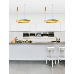 Morbido Integrated LED Pendant Ceiling Light Brass Gold Aluminium LED 60W 3116Lm 2700K - 4000K + Remote Control - thumbnail 2