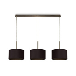 Baymont Antique Brass 3 Light E27 Linear Pendant With 30cm x 17cm Dual Faux Silk Shade, Midnight Black/Green Olive - thumbnail 5