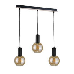 Jantar Bar Pendant Ceiling Light Wood, 60cm, 3x E27
