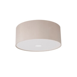 Baymont Polished Chrome 3 Light E27 Flush Ceiling With 50cm x 20cm Dual Faux Silk Shade Nude Beige/Moonlight - thumbnail 5