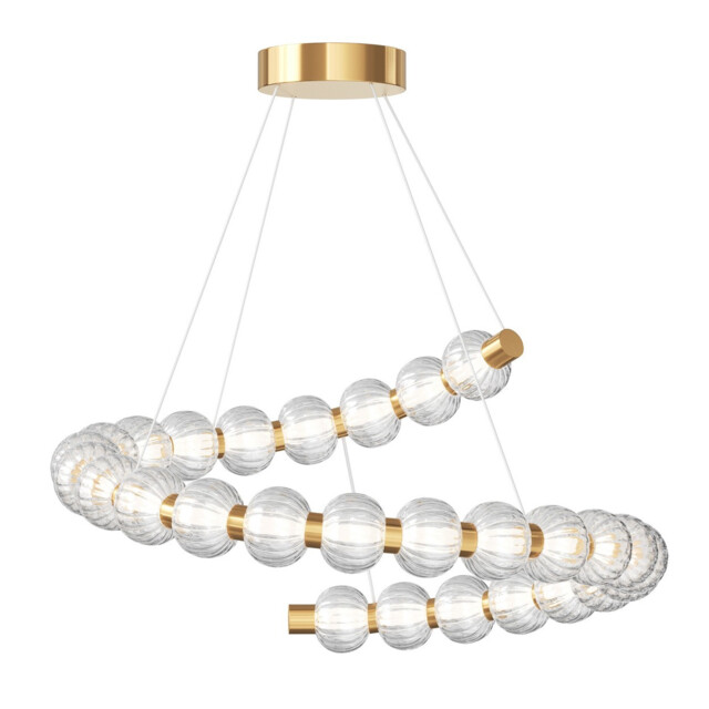 Amulet Swirl Modern Pendant Ceiling Light Gold 3000K 1900lm Glass Shade - image 1