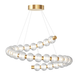 Amulet Swirl Modern Pendant Ceiling Light Gold 3000K 1900lm Glass Shade - thumbnail 1