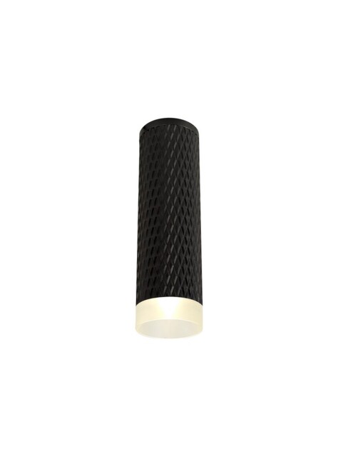 Madrid 1 Light 20cm Surface Mounted Ceiling GU10, Sand Black, Acrylic Ring - image 1
