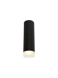 Madrid 1 Light 20cm Surface Mounted Ceiling GU10, Sand Black, Acrylic Ring - thumbnail 1