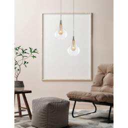 Filo 16cm Dome Pendant Ceiling Light Chrome Aluminium Clear Glass, Gold Frame LED G9 - thumbnail 2