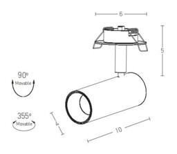 Pleven Recessed Downlight Sandy Black LED 3000K - Driver Not Included - thumbnail 2