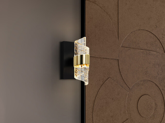 Iliada Integrated LED Wall Lamp Black, Gold 3000K - image 1