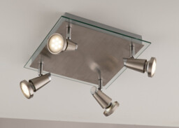 SPOT LED 4 Light Adjustable Spotlight Clusters Nickel 400lm 2700K 26x26x12cm - thumbnail 2