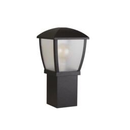 Outdoor Post (450mm Height) - Black With Clear Frosted Panels - thumbnail 2