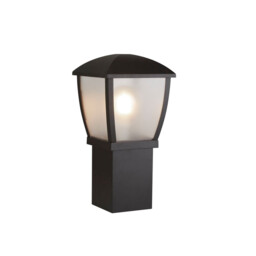 Outdoor Post (450mm Height) - Black With Clear Frosted Panels - thumbnail 1