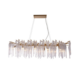 Heritage 10 Light Diner Bar Celling Pendant, Gold Metal and Clear Glass - thumbnail 1