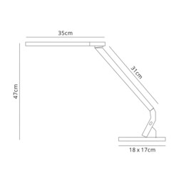 Lido LED Table Lamp White with USB Charging Port, 15W, 960lm, 3300, 4200, 5300, 6200K - thumbnail 3
