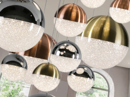 Sphere Cluster Pendant Ceiling 14 Light Chrome, Gold, Copper LED 3000K Dimmable - thumbnail 3