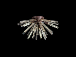Hornby 6 Light E14, Semi Flush Brown Oxide , Champagne Gold Glass - thumbnail 3
