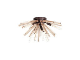Hornby 6 Light E14, Semi Flush Brown Oxide , Champagne Gold Glass - thumbnail 5