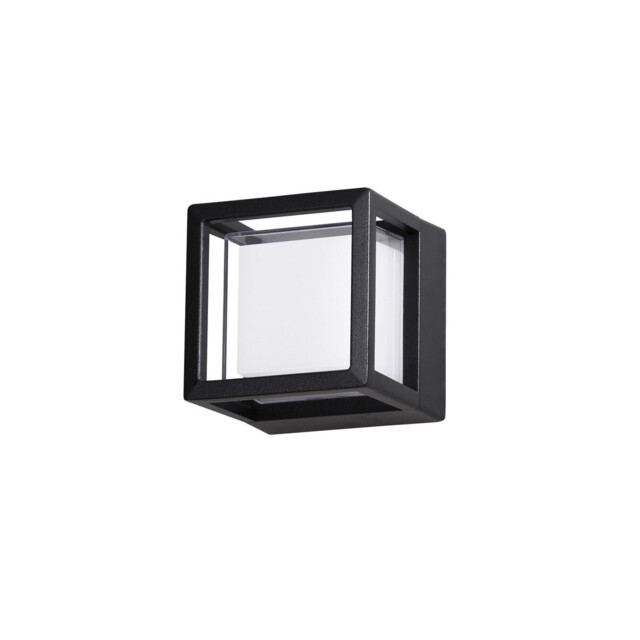 Agosto Square Outdoor Modern Wall Lamp Black Aluminium, LED 6W 420Lm 3000K IP54 - image 1